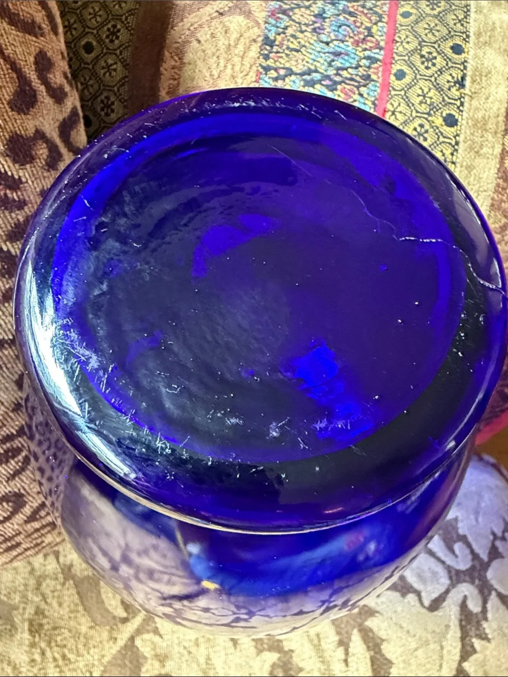 Cobalt Blue Vintage Indiana Glass Vase - sturdy, great shape!